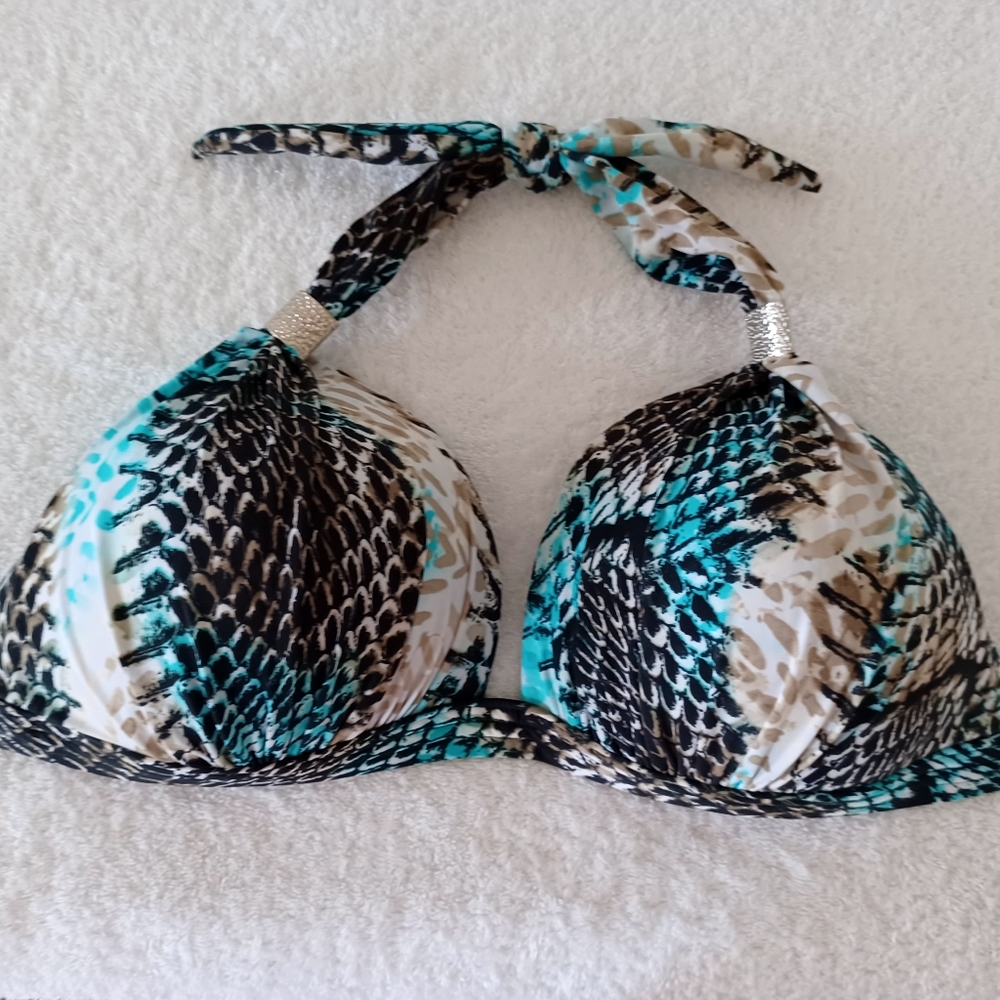 Venus Snake Print Bikini Top